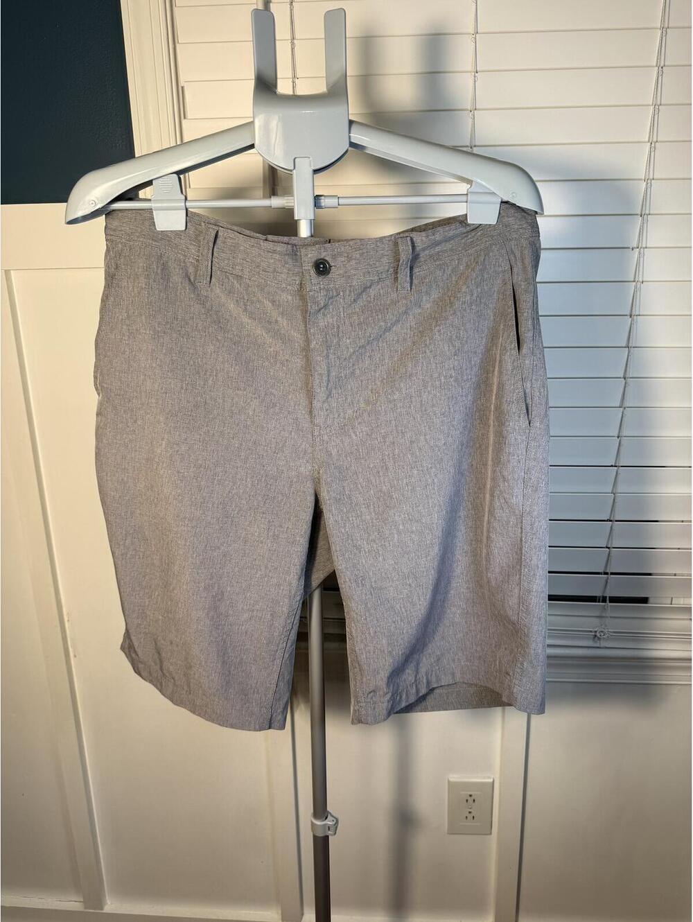 Coolkeep Men's Stretch Performance Shorts Size 34 Grey Heathered Quick Dry
